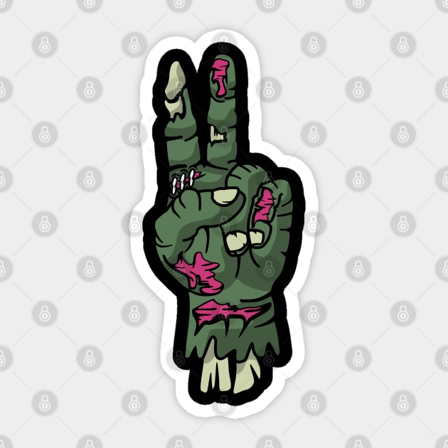 Peace Zombie Hand Sticker by Print2Press